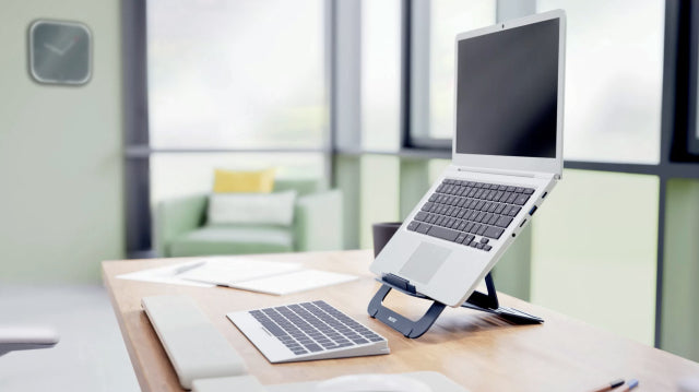 Leitz Laptop-Ständer – bis 17", faltbar, 5 Höhenpositionen – Grau