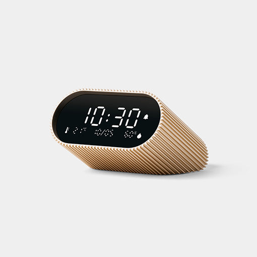 LEXON Wecker Ray Clock – digital – 9,0 × 7,4 × 4,4 cm, gold, Aluminium, Schlummerfunktion, Thermometer