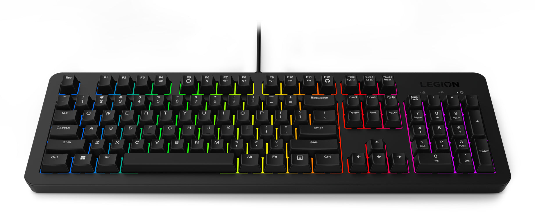 Lenovo Tastatur-Maus-Set – Membran – kabelgebunden (USB) – QWERTY (US-INT) – RGB – schwarz