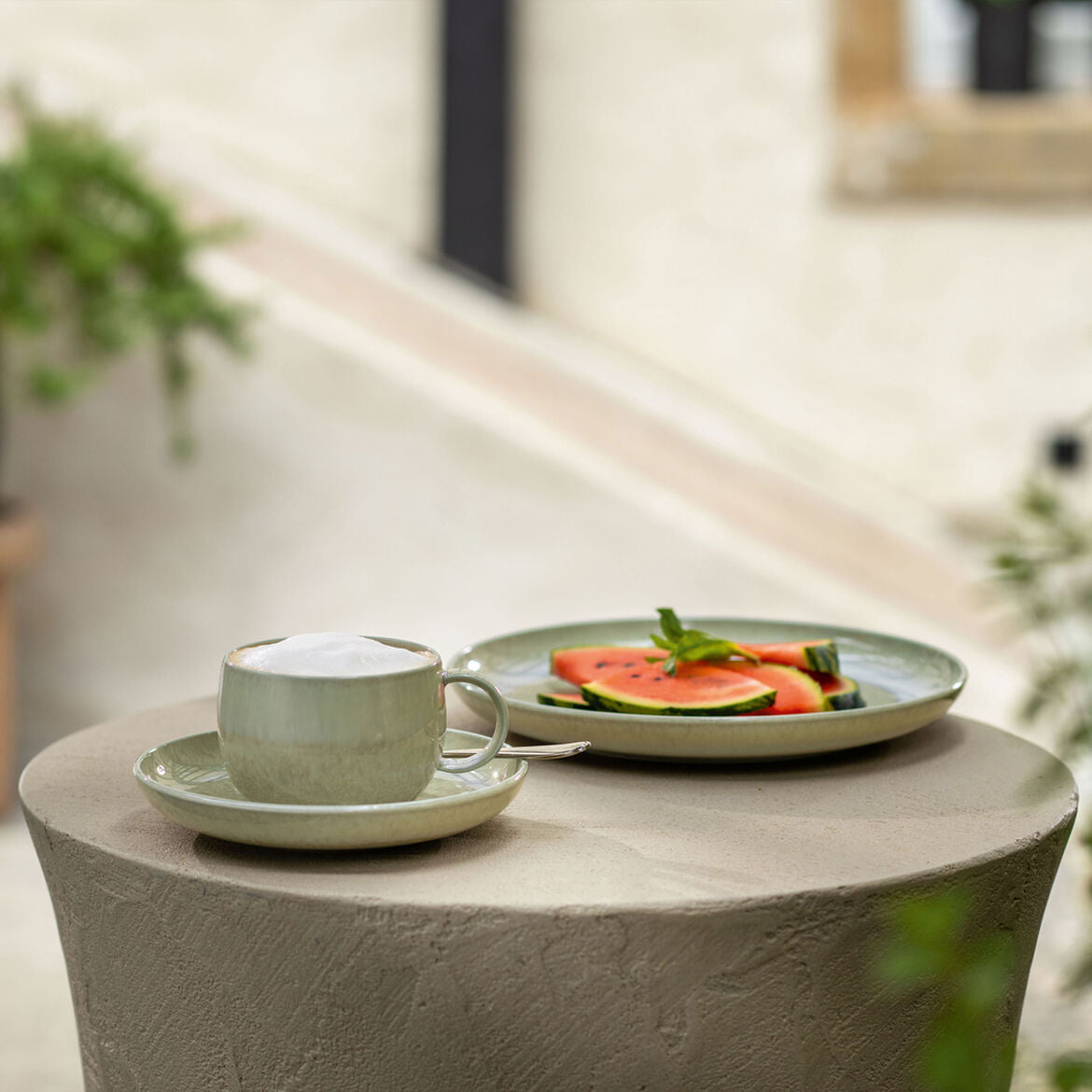 Villeroy & Boch Untertasse – Porzellan, grün, spülmaschinenfest, 6-teilig