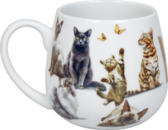 Könitz Porzellan Könitz Teetasse Tea for You Samtpfoten – 400 ml, Ø 8,1 cm, H 9,1 cm, Porzellan, mit Deckel, spülmaschinenfest