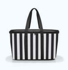 Reisenthel Thermobeutel – isoliert, mit Reissverschluss – 20 l – weiss – Summerstripes Black – 1 Stk.
