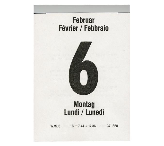 Biella Abreisskalender 2026 – 9,8 × 14,2 cm – 1 Tag/Blatt – d/f/i