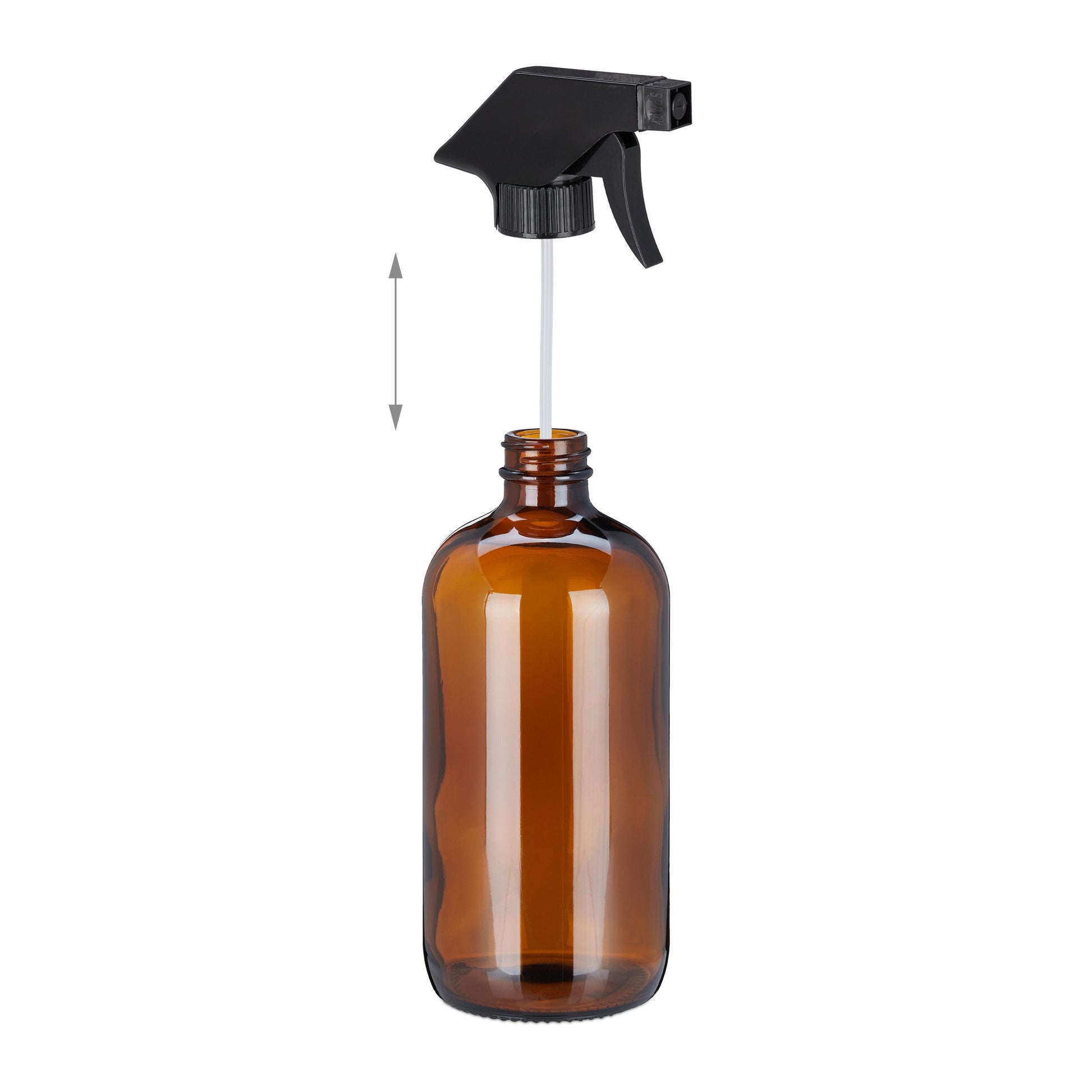 Relaxdays Sprühflasche – 0,5 l – Glas, Braun, 2 Stk.