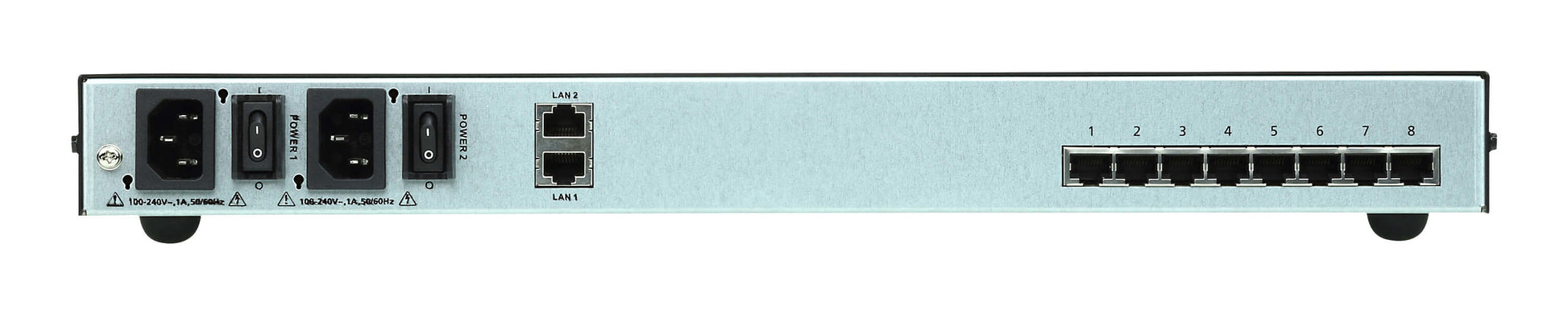 ATEN SN0108CO – Serieller Konsolenserver – 8×RJ45, 3×USB 2.0, Dual-LAN, Dual-Strom, für Cisco Switches, Schwarz
