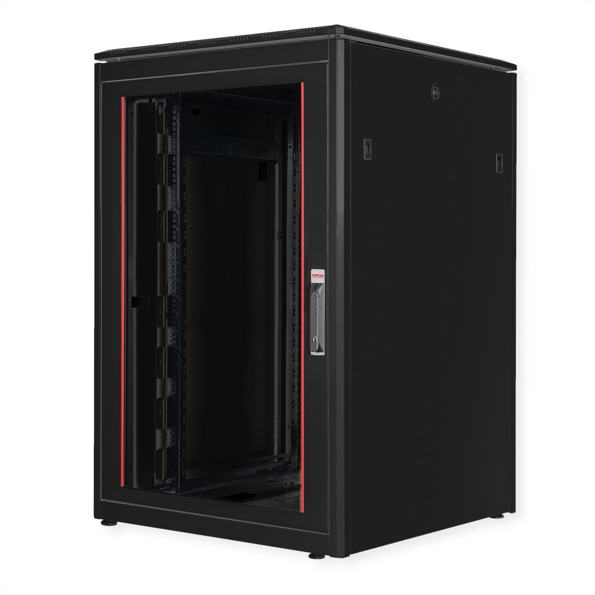 ROLINE Pro – 19" Netzwerkschrank 22U, IP20, abschliessbar, 800 × 800 × 1164 mm, schwarz, Stahl