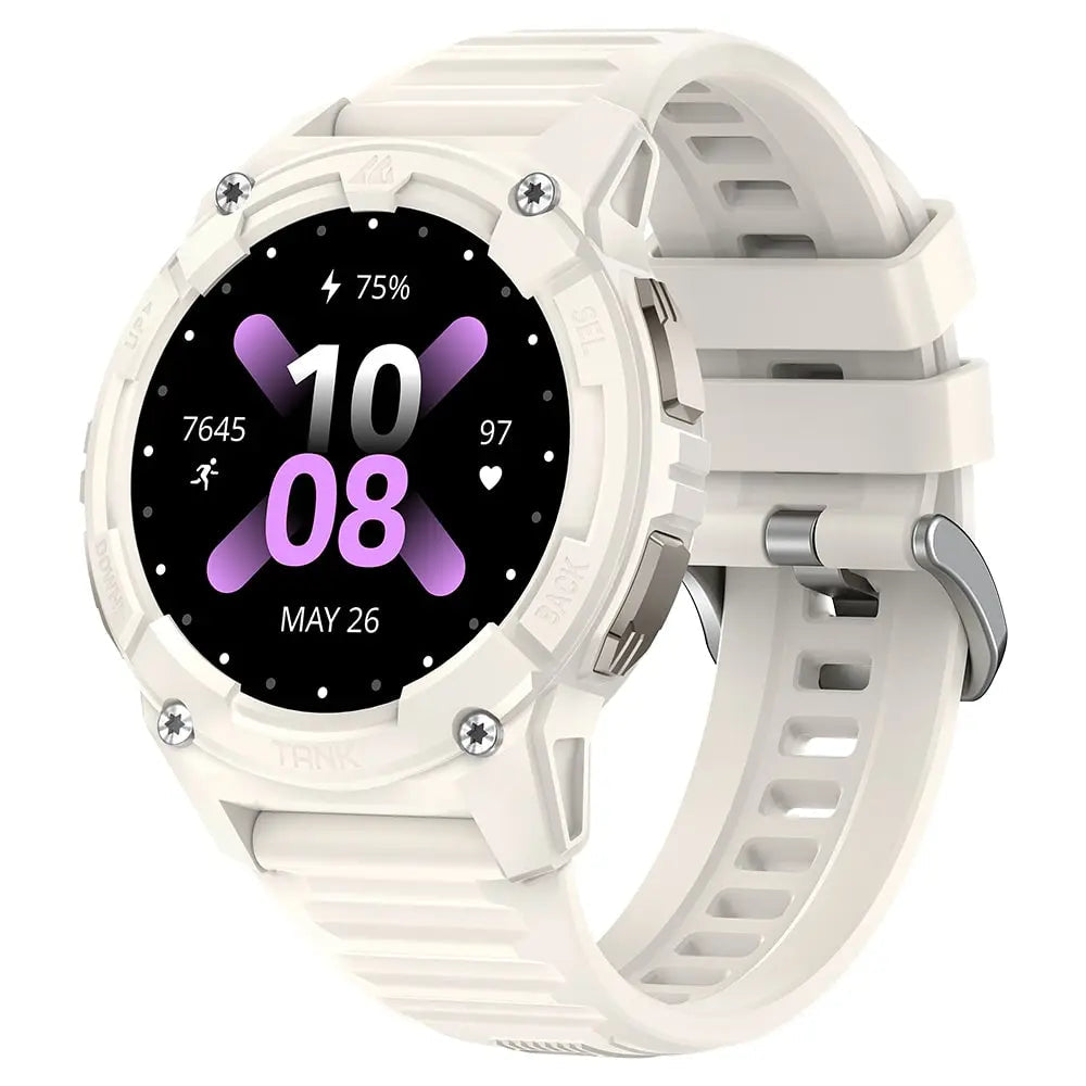 Kospet Tank S2 – Smartwatch – 48 mm, Bluetooth, AMOLED, IP69K, 5 ATM, Weiss, Silikon