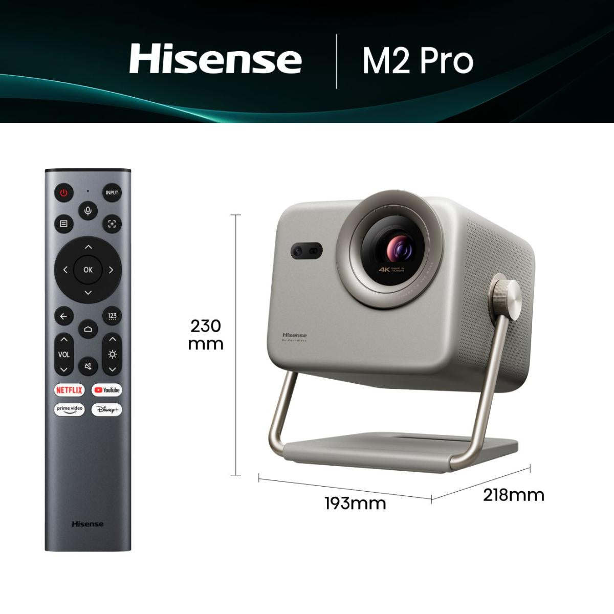 Hisense M2 Pro – Standard DLP Laser, 4K UHD, 1300 ANSI Lumen, Smart