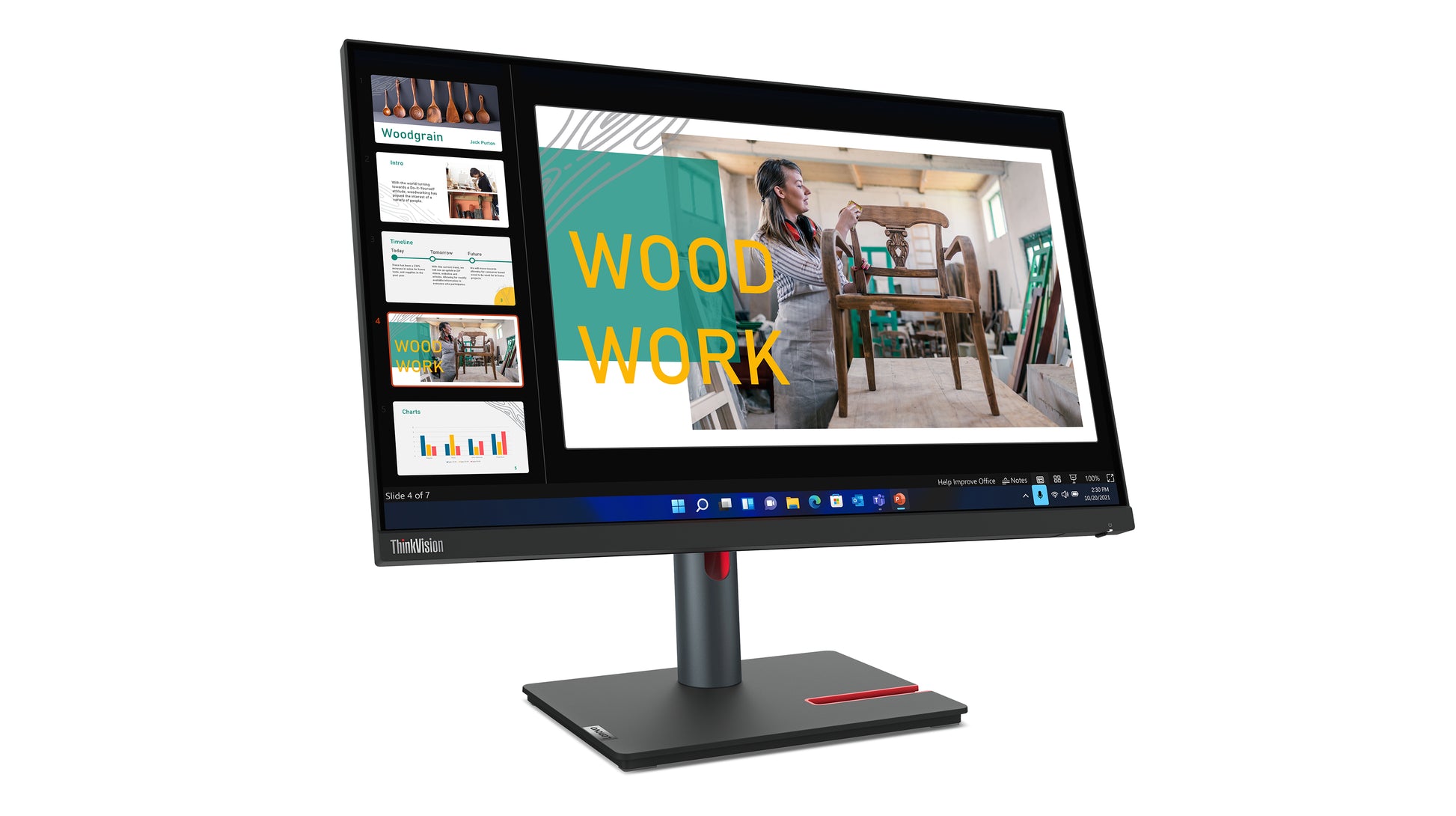 Lenovo ThinkVision P24q-30 – Monitor, 23,8", IPS, 60 Hz, 300 cd/m², USB-C, VESA 100 × 100