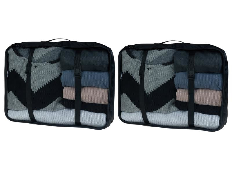 KOOR Packhilfen-Set Reesa XL – 40 × 30 × 12 cm, 14 l – schwarz, Polyester – 2-teilig