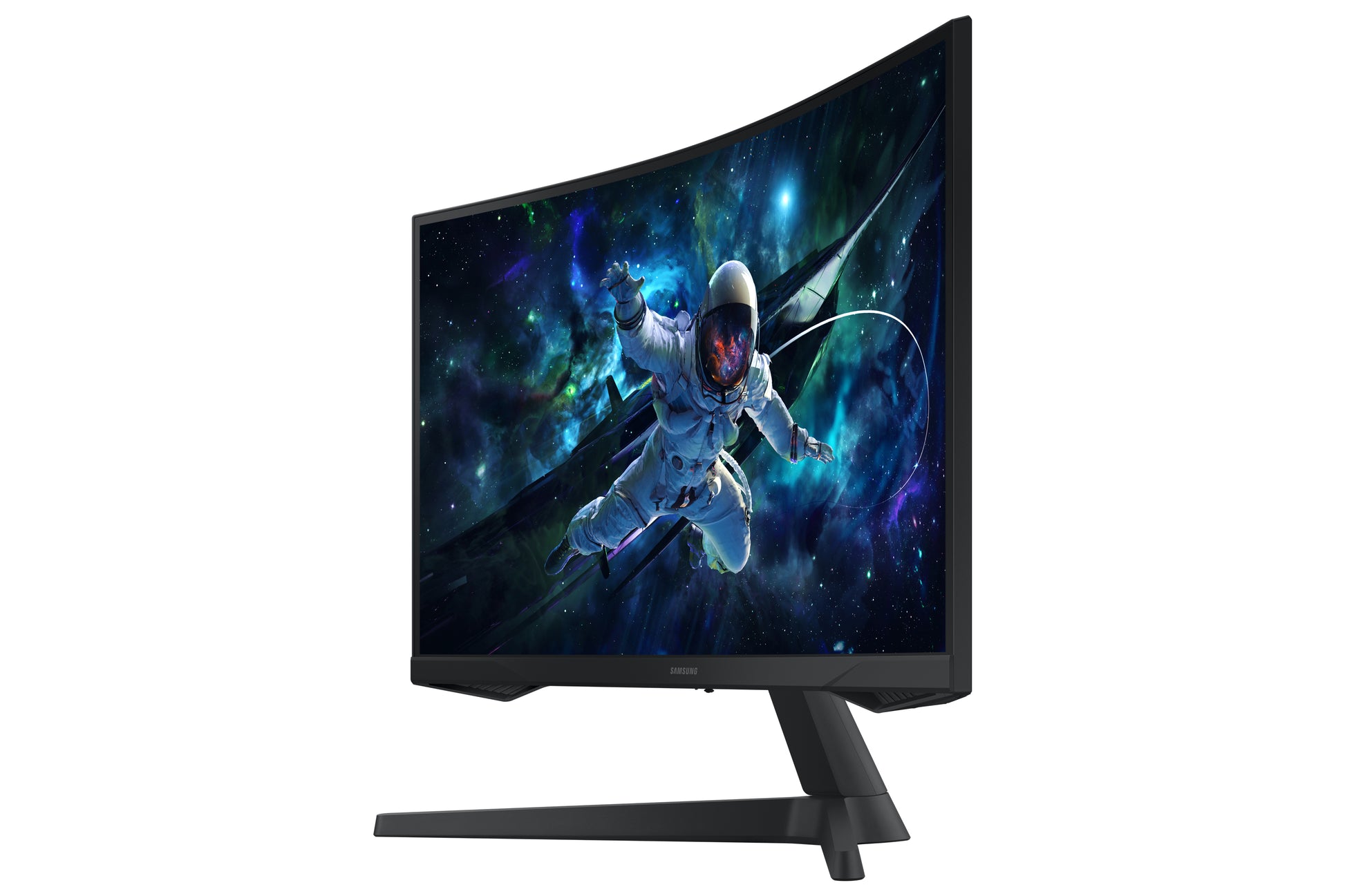 Samsung Odyssey G55C – Monitor, 27" WQHD (2560 × 1440), VA, Gebogen, 165 Hz, 300 cd/m², VESA 75 × 75, Schwarz