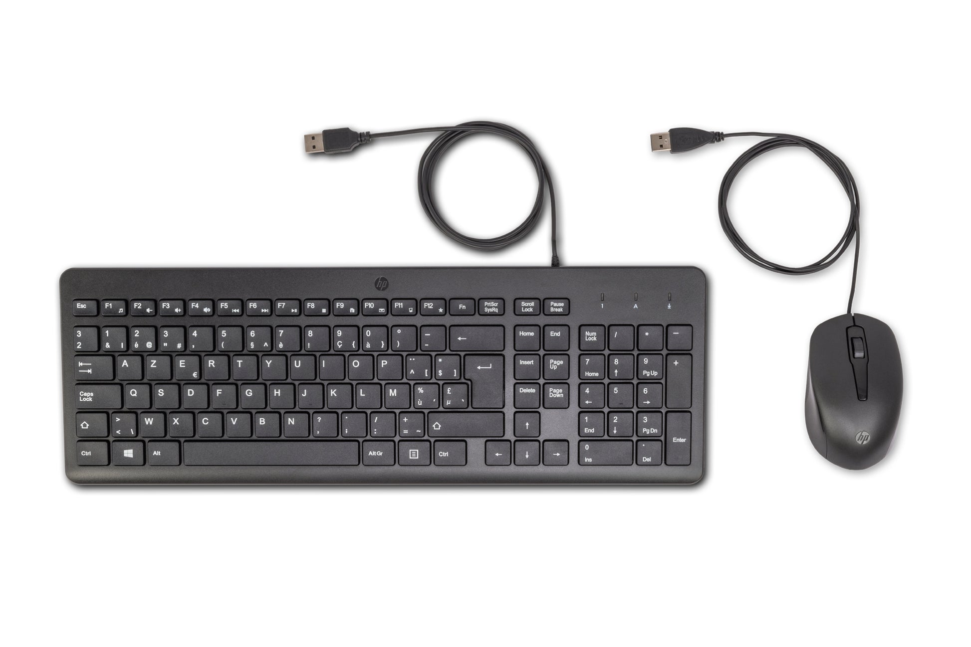 HP 150 – Tastatur-Maus-Set – Membran – kabelgebunden – USB-A – AZERTY (BE) – Schwarz