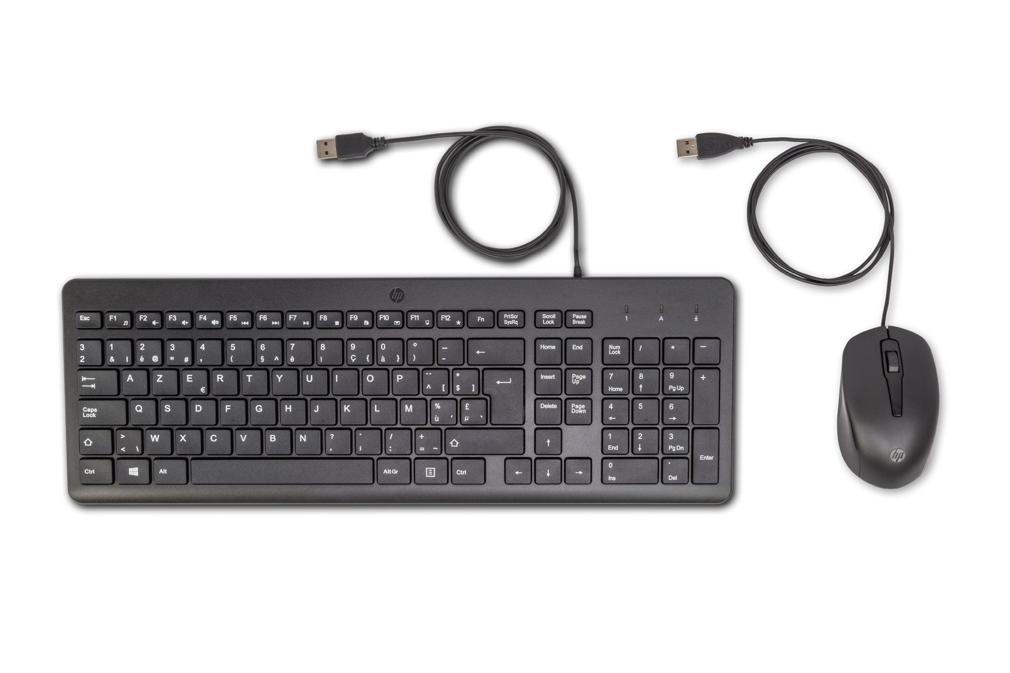 HP 150 – Tastatur-Maus-Set – Membran – kabelgebunden – USB-A – AZERTY (BE) – Schwarz