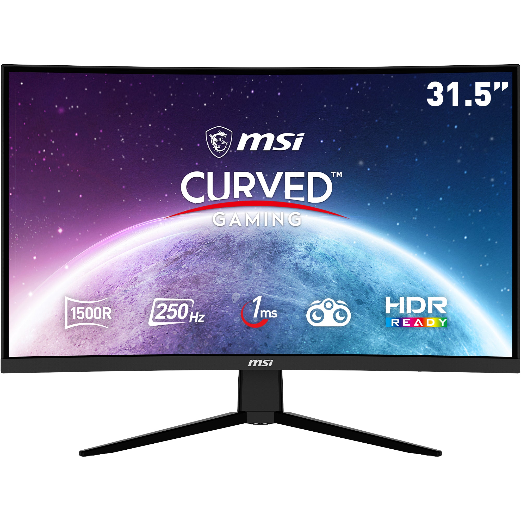 MSI G32C4XDE – Monitor, 31,5", VA, 250 Hz, 300 cd/m², FreeSync Premium, Gebogen, VESA 100 × 100, Schwarz