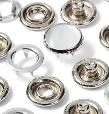 Prym Knöpfe Ø 12 mm – Messing, weiss, 6 Stück