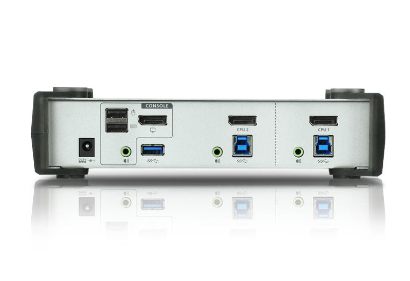 ATEN KVM-Switch, DisplayPort/USB 3.2 Gen 1, 4K (3840 × 2160), USB-Hub, Audio, HDCP, automatische Schaltung