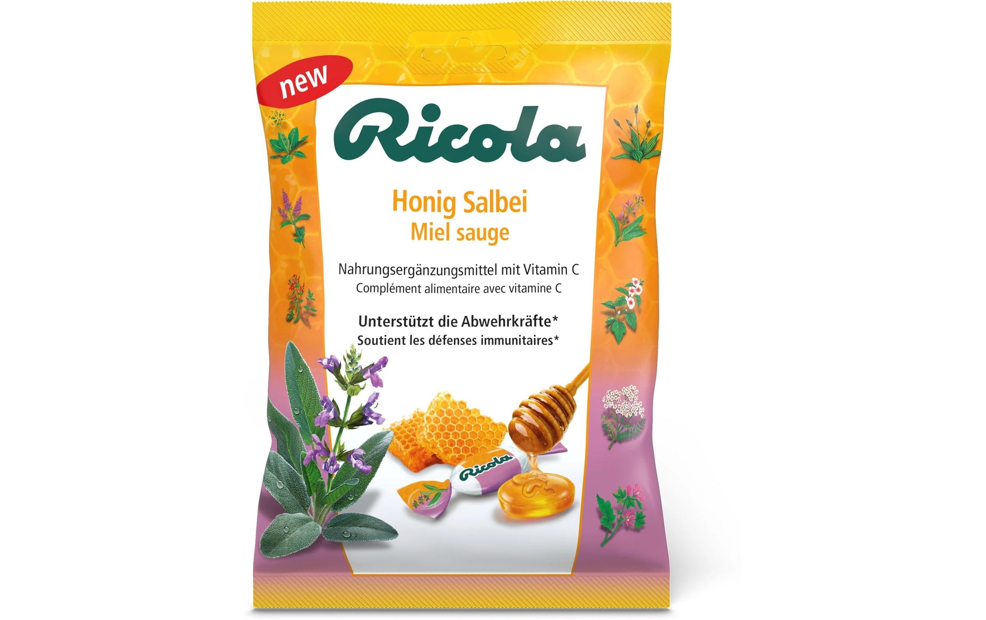Ricola Kräuterbonbons – Honig Salbei – 75 g