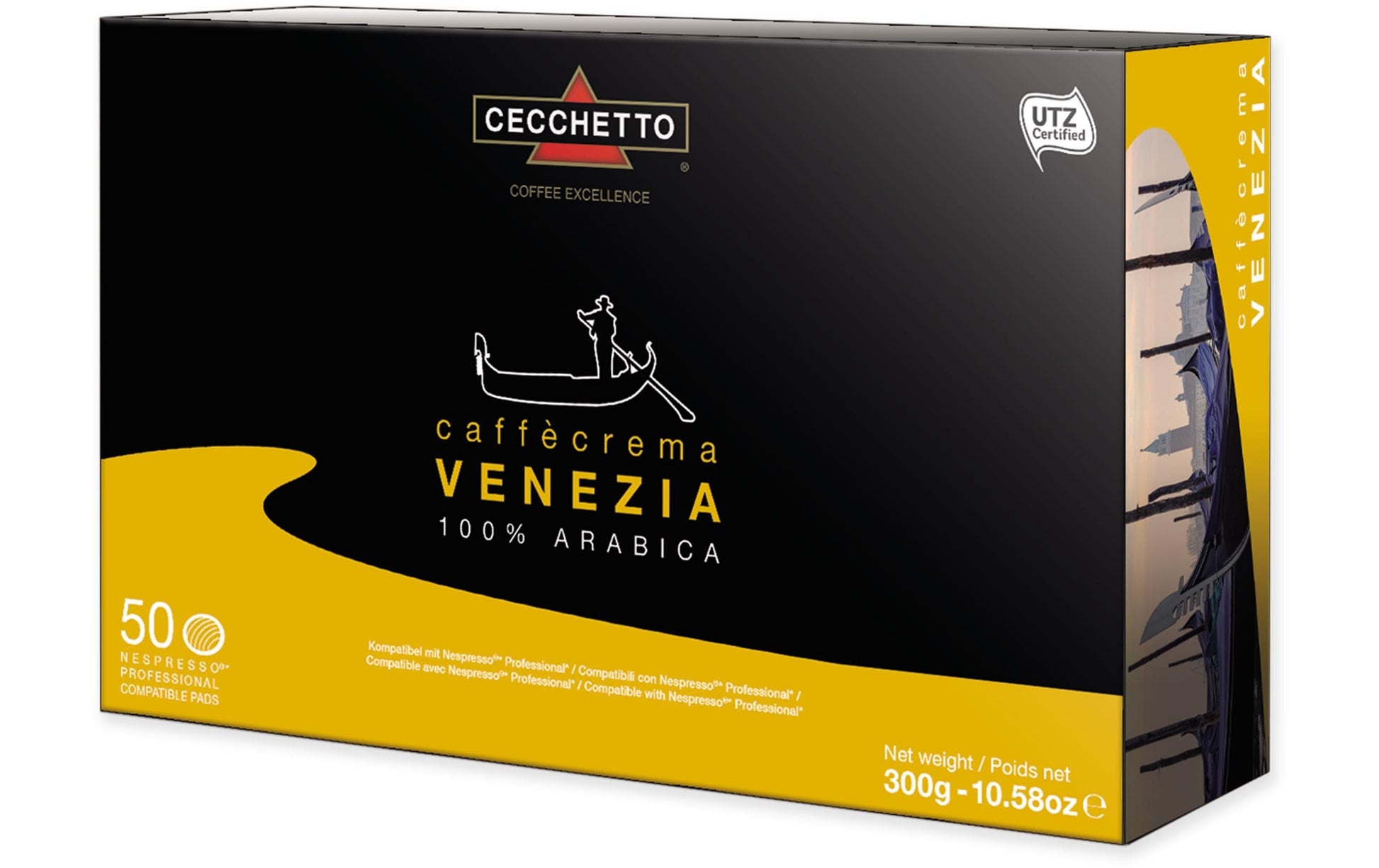 CECCHETTO Crema Venezia – Kaffeepads für Nespresso – Café Crème, Intensität 2, 100% Arabica, 50 Pads