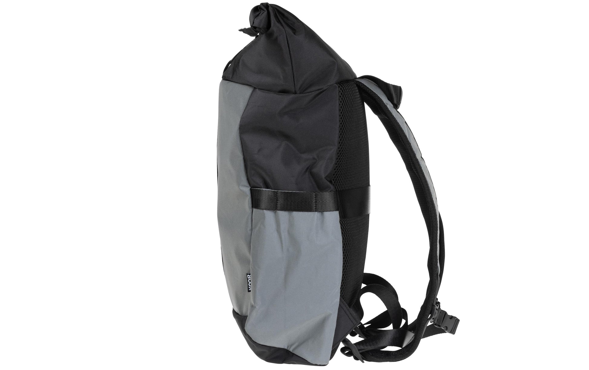 KOOR Notebook-Rucksack Veedi Rolltop Reflective – 22 l, reflektierend, wasserabweisend – Schwarz