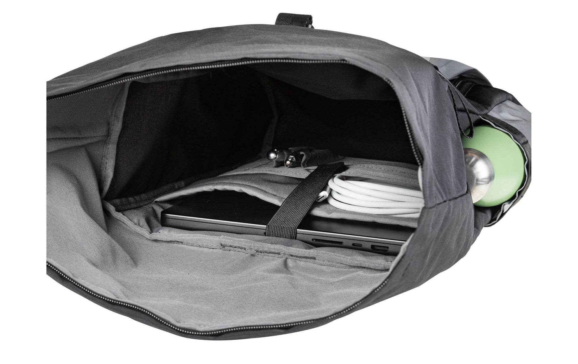 KOOR Notebook-Rucksack Veedi Rolltop Reflective – 22 l, reflektierend, wasserabweisend – Schwarz