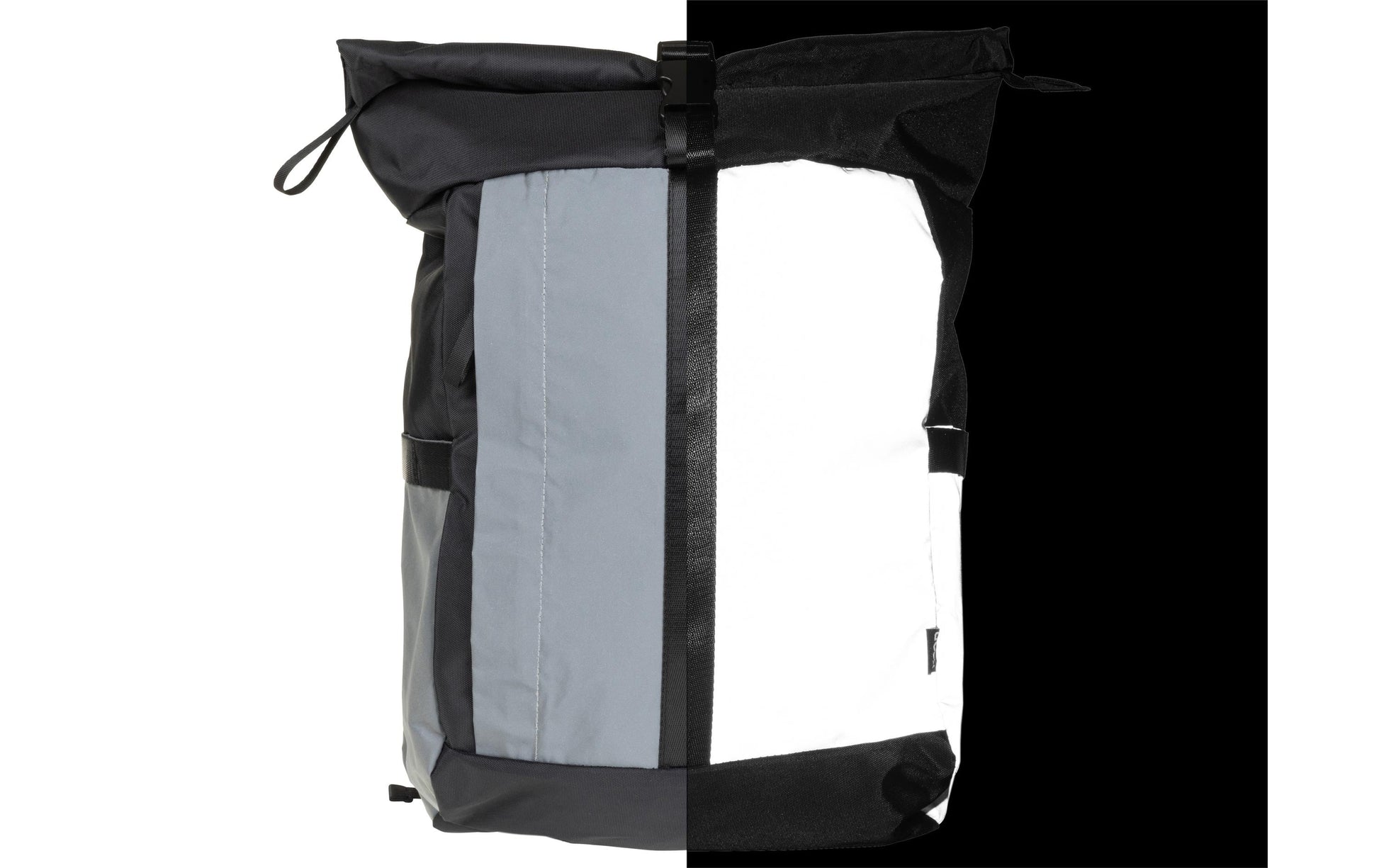 KOOR Notebook-Rucksack Veedi Rolltop Reflective – 22 l, reflektierend, wasserabweisend – Schwarz