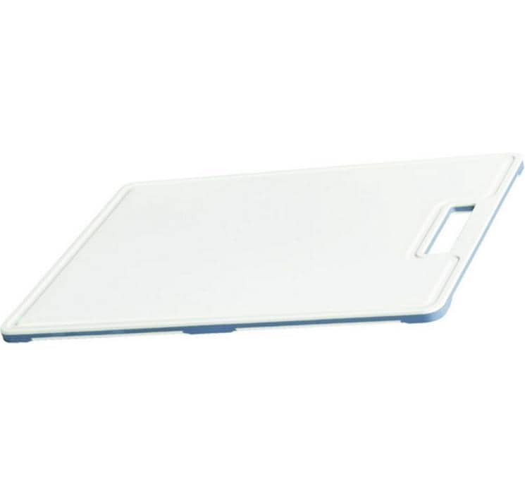 Rotho Schneidebrett Caruba – 15 × 0.9 × 25 cm – Kunststoff – Blau – mit Henkel, Antirutschfüssen