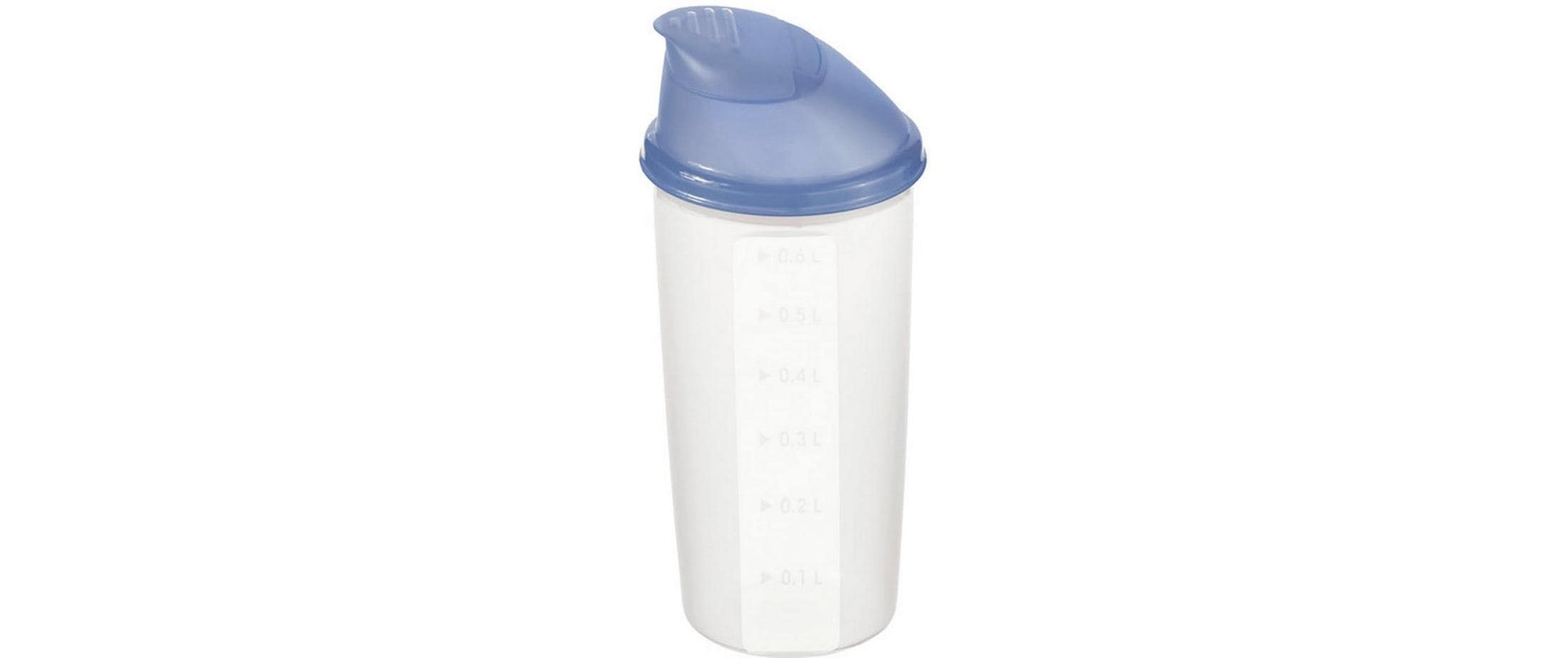 Rotho Shaker 600 ml, Ø 9,5 × 20,5 cm, Polypropylen (PP), blau/transparent, BPA-frei