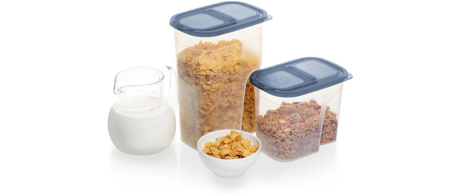 Rotho Vorratsdose 2,2 l, 20,3 × 13,5 × 16 cm, Polypropylen (PP), transparent/blau, BPA-frei