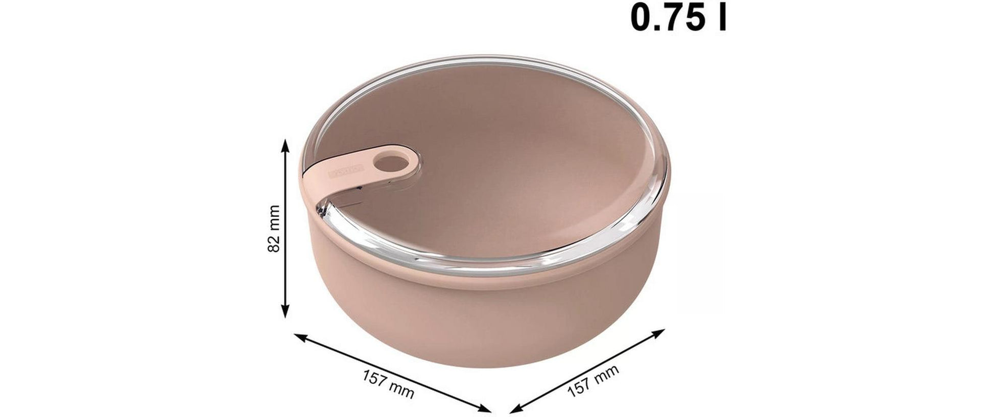 Rotho Vorratsdose 750 ml, Ø 15,7 × 8,2 cm, Kunststoff (recycelt), Hellrosa