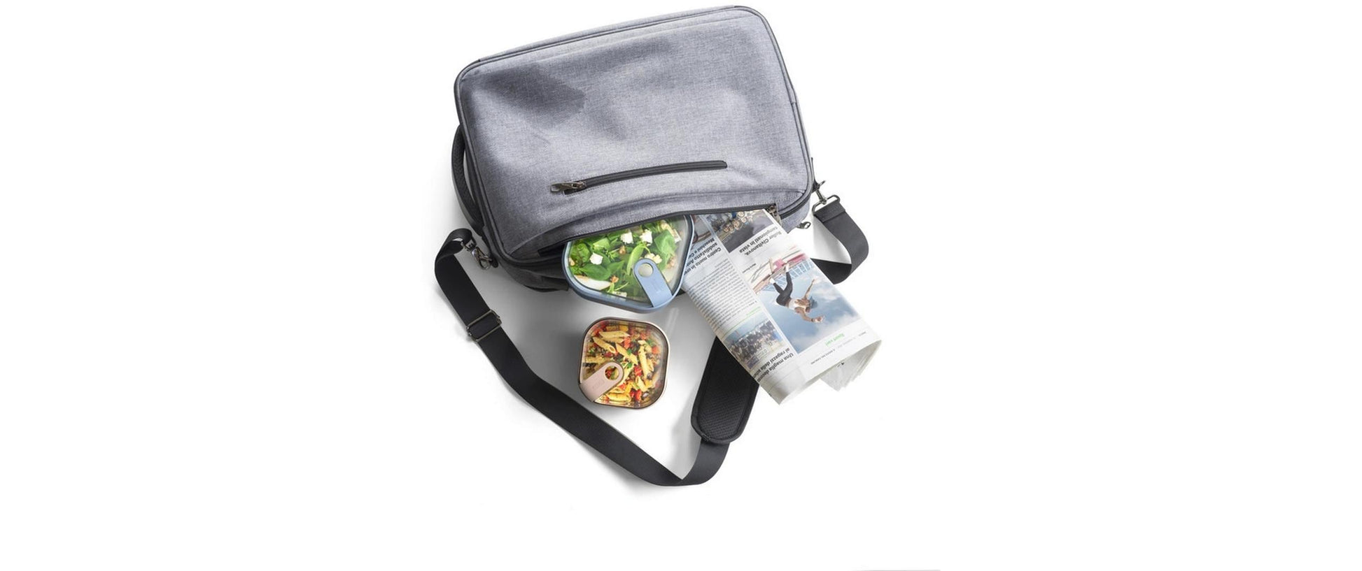 Rotho Lunchbox 1 l, 19,5 × 19,5 × 6,7 cm, Kunststoff (recycelt), luftdicht, leckdicht, blau