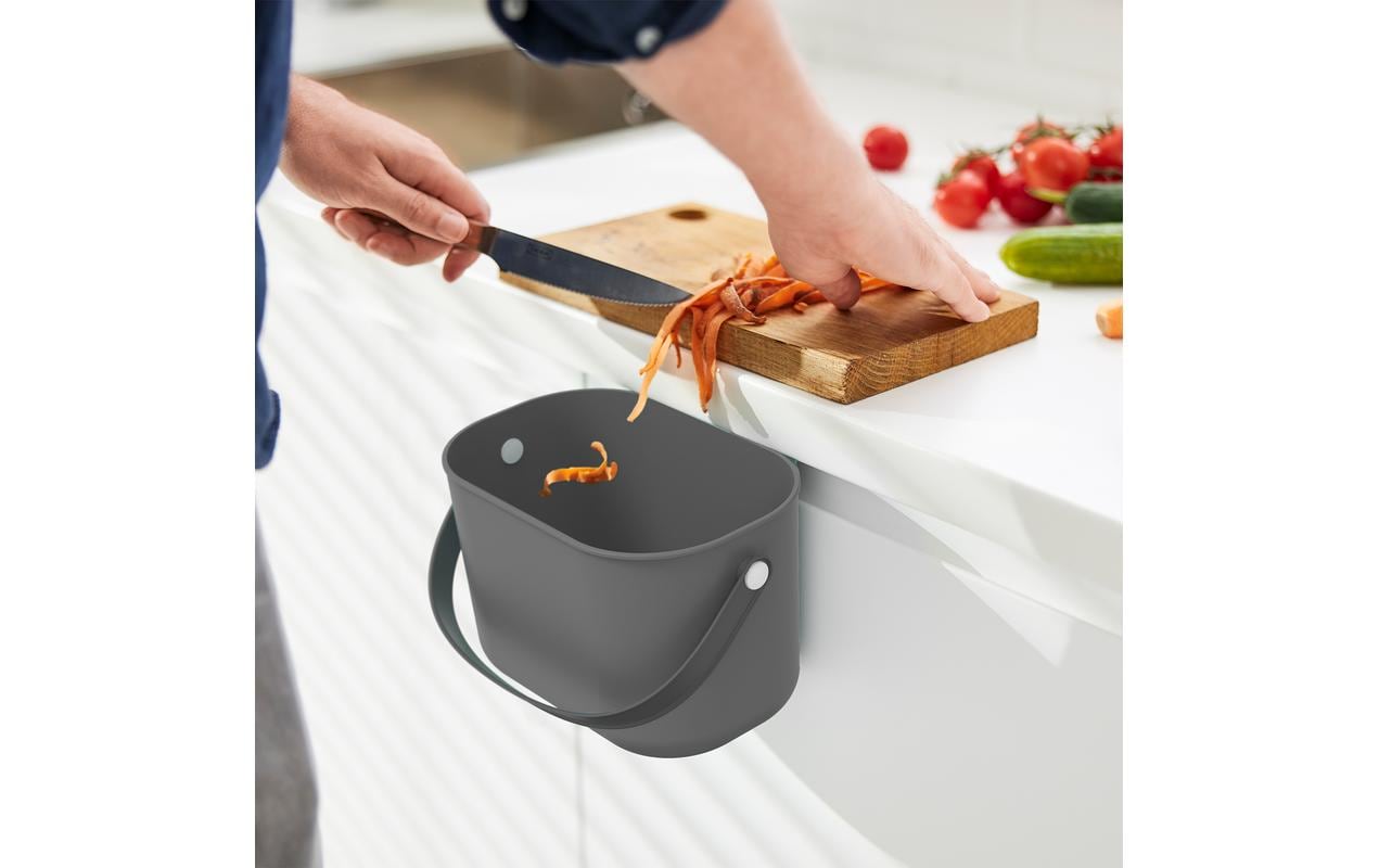 Rotho Komposteimer – 3,2 l – Kunststoff (PP), rechteckig – Anthrazit