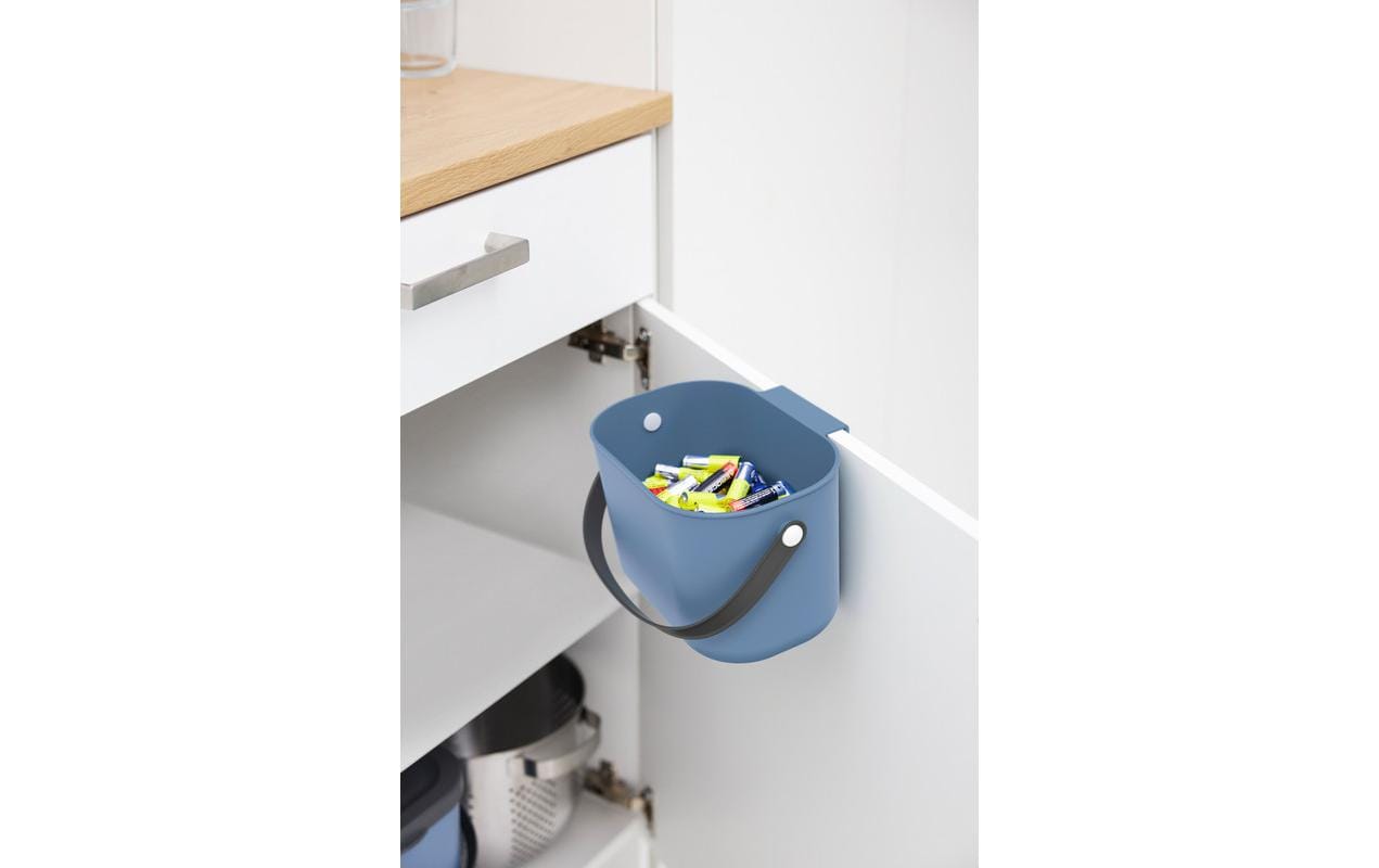 Rotho Komposteimer ALBULA – 3,2 l – Recycling-Kunststoff, rechteckig – Dunkelblau