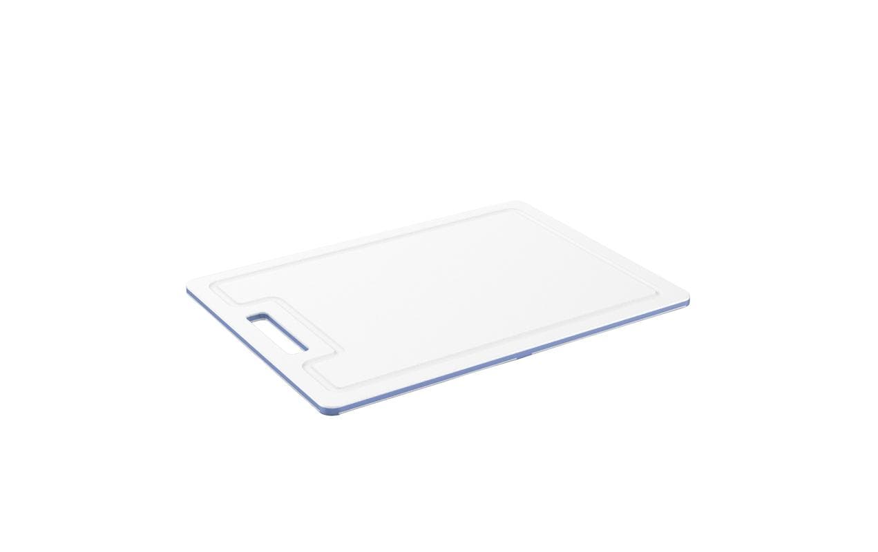 Rotho Schneidebrett Caruba – 34,2 × 9 × 25 cm – PP – blau – mit Saftrille