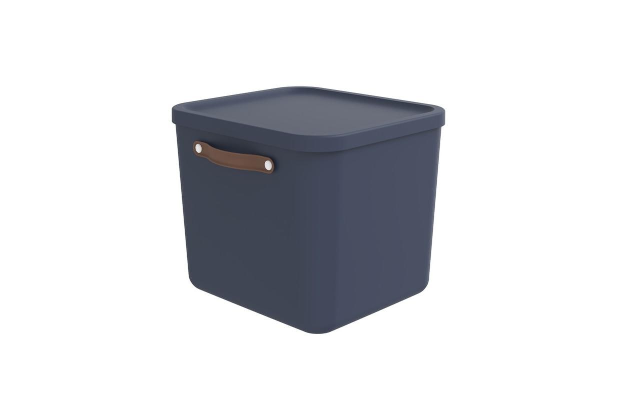 Rotho MALOJA Aufbewahrungsbox 40 l (mit Deckel) – Kunststoff – Blau – 380 × 340 × 395 mm