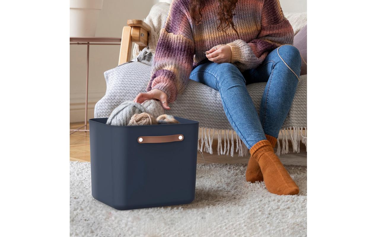 Rotho MALOJA Aufbewahrungsbox 40 l (mit Deckel) – Kunststoff – Blau – 380 × 340 × 395 mm