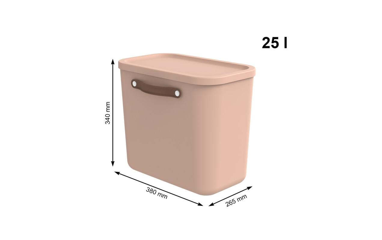 Rotho MALOJA Aufbewahrungsbox 25 l (mit Deckel) – Kunststoff – Rosa – 265 × 370 × 395 mm