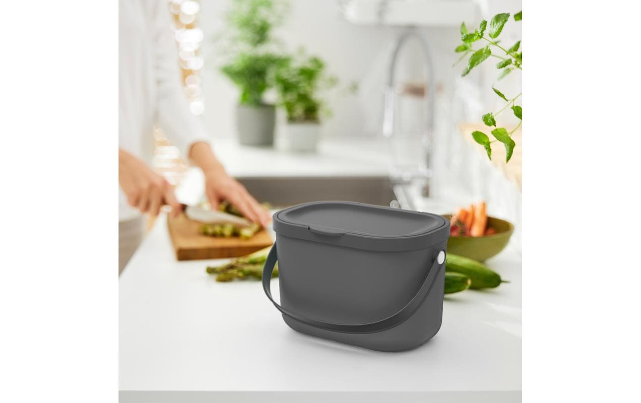 Rotho Komposteimer – 3,2 l – Kunststoff (PP), rechteckig – Anthrazit