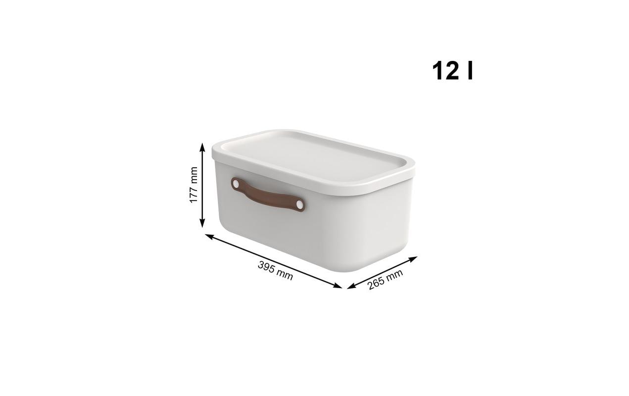 Rotho MALOJA Aufbewahrungsbox 12 l (mit Deckel) – Kunststoff – Weiss – 265 × 177 × 395 mm