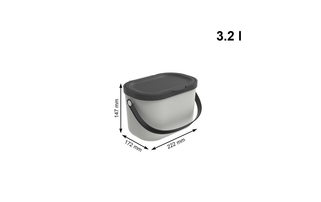 Rotho Komposteimer – 3,2 l – Kunststoff (PP), rechteckig – weiss