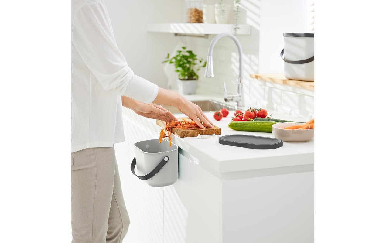 Rotho Komposteimer – 3,2 l – Kunststoff (PP), rechteckig – weiss