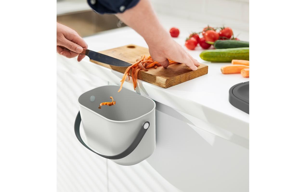 Rotho Komposteimer – 3,2 l – Kunststoff (PP), rechteckig – weiss
