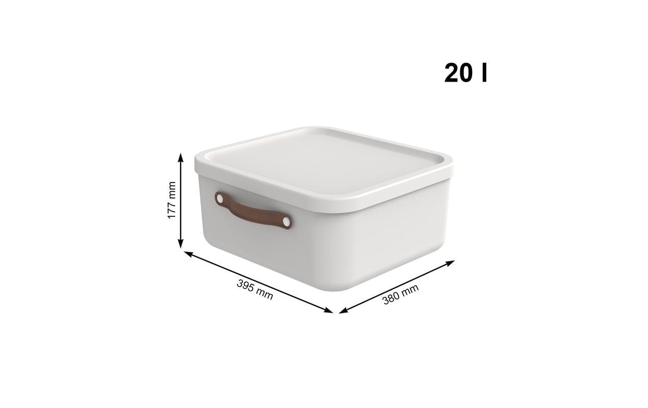 Rotho MALOJA Aufbewahrungsbox 20 l (mit Deckel) – Kunststoff – Weiss – 380 × 177 × 395 mm