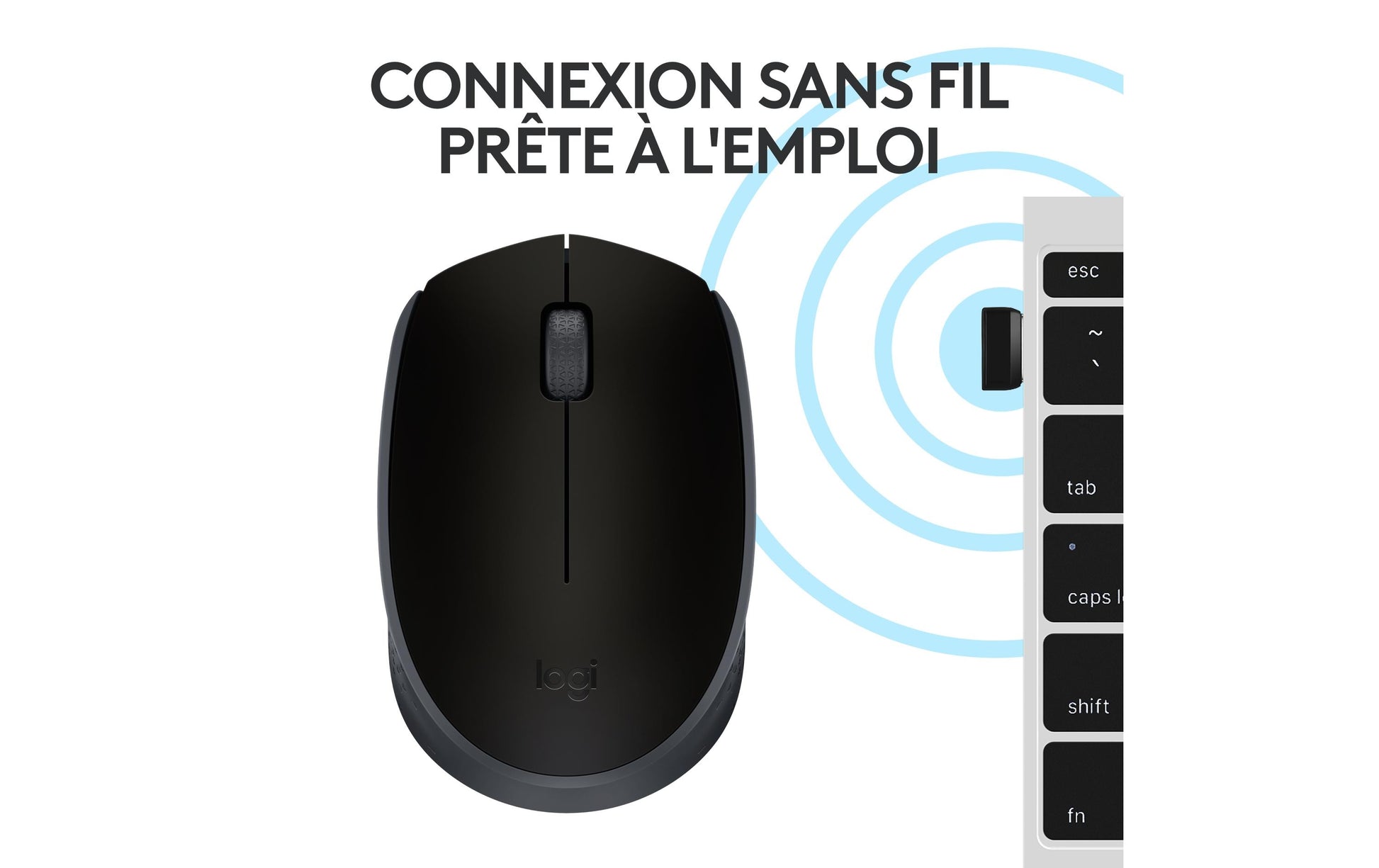 Logitech B170 Maus – kabellos, 2,4 GHz, schwarz