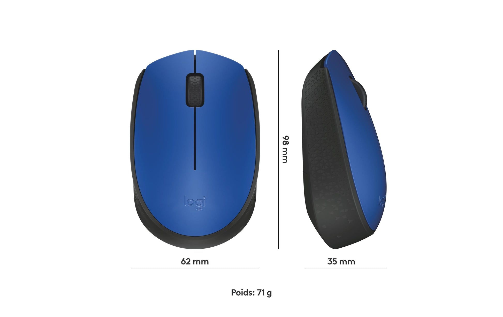 Logitech M171 Blaue Maus – kabellos