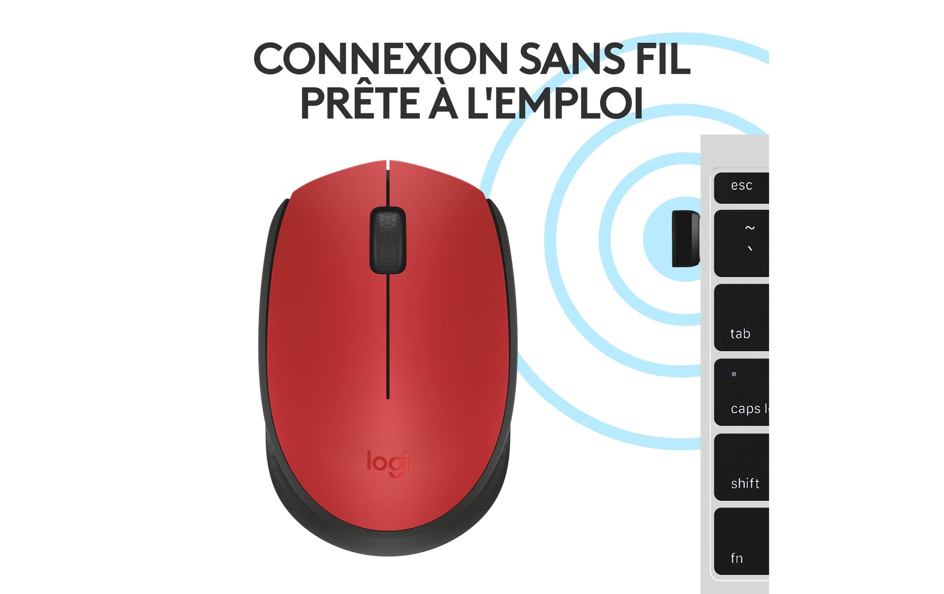Logitech M171 Maus – Kabellos, Rot