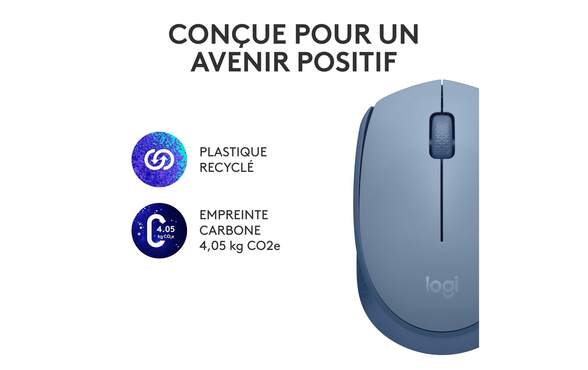 Logitech M171 Maus – Kabellos, Blaugrau
