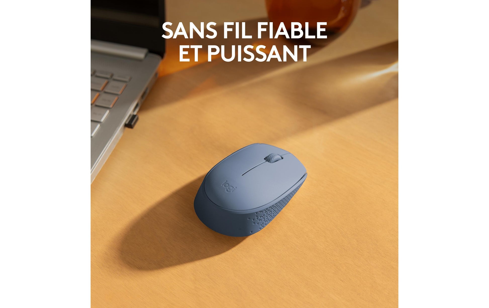 Logitech M171 Maus – Kabellos, Blaugrau