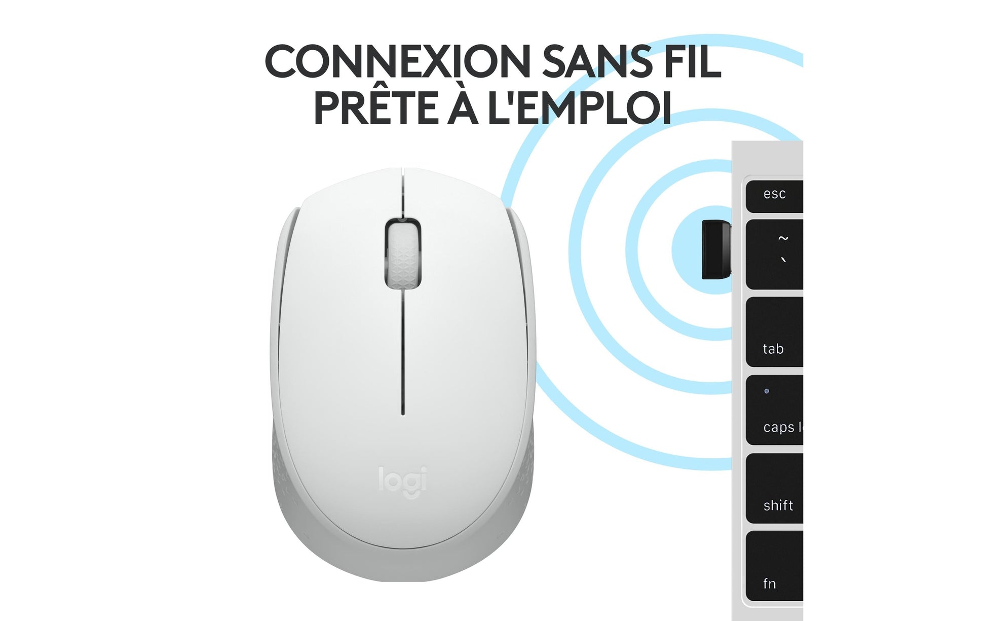 Logitech M171 Maus – Kabellos, Off-white