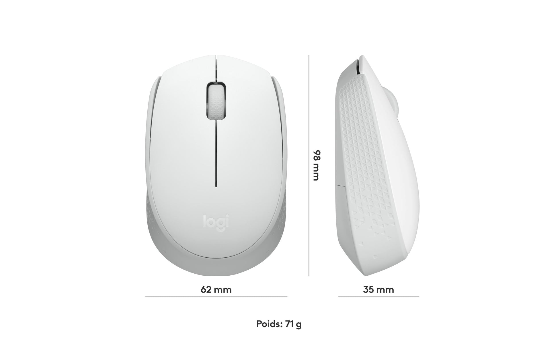 Logitech M171 Maus – Kabellos, Off-white