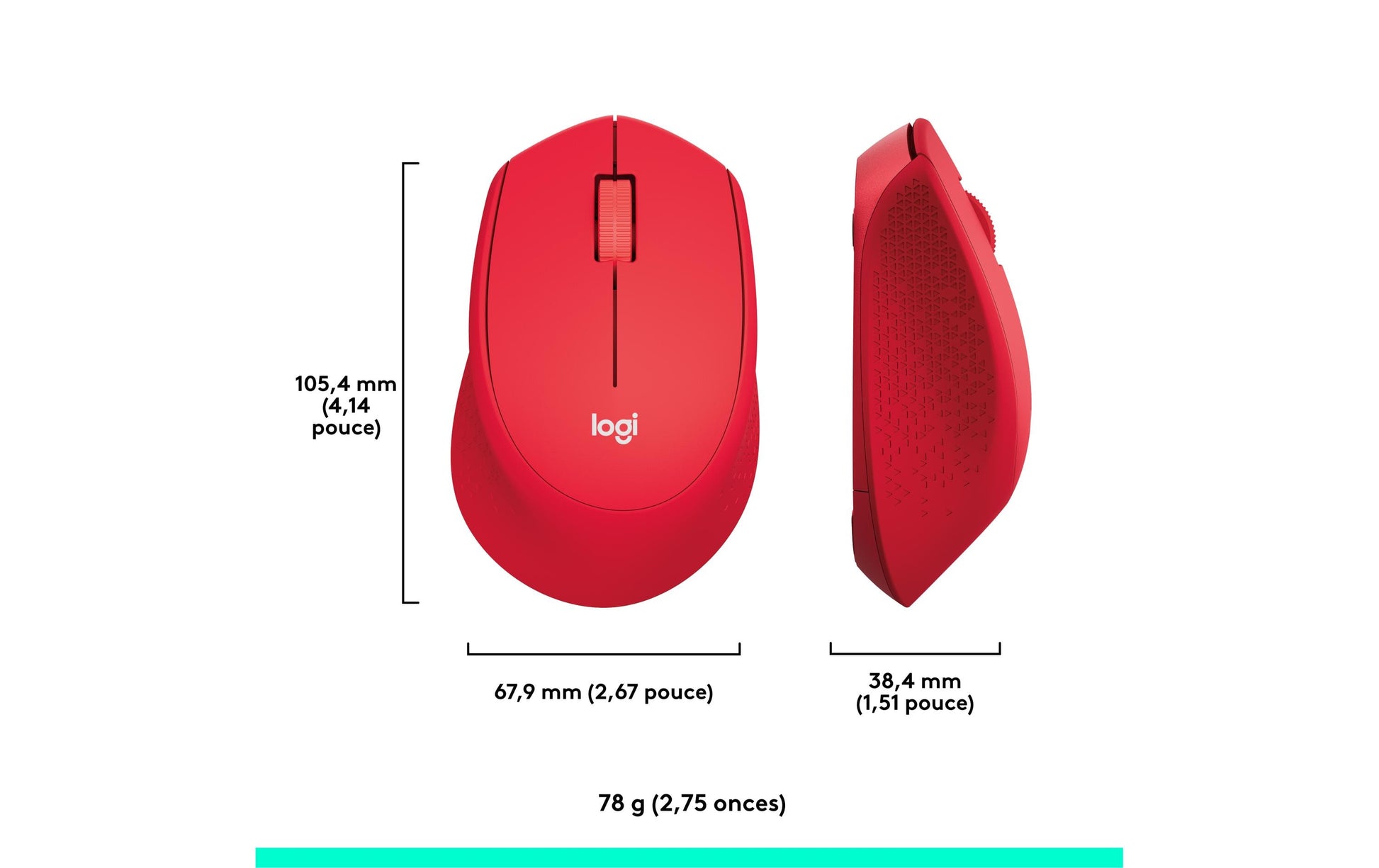 Logitech M330 Silent Plus Maus – kabellos, 2,4 GHz, Silent-Tasten, Rot